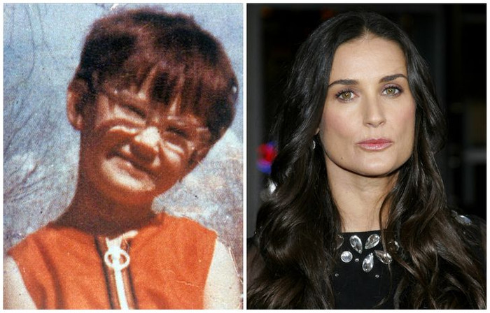 Người đẹp U60 Demi Moore cũng từng là một cô bé bình thường, không có gì nổi bật.