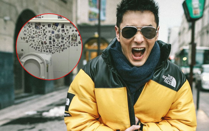 Huỳnh Hiểu Minh bị fan cuồng dán hình khắp nơi trong toilet Ảnh 2