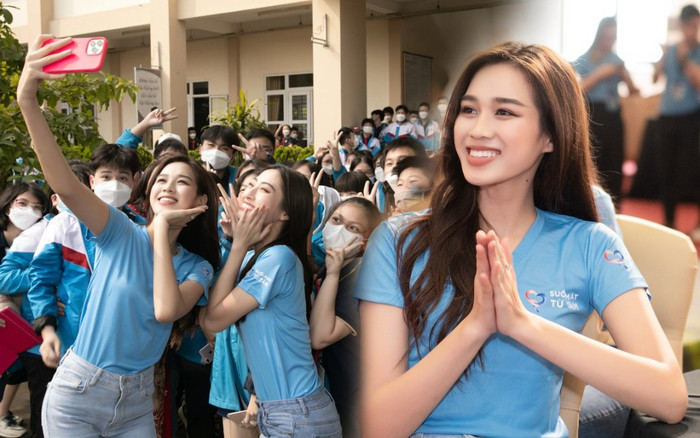 Đỗ Thị Hà - Lương Thùy Linh giản dị làm từ thiện tại Thái Nguyên, fan nhí vây quanh xin chữ ký Ảnh 2