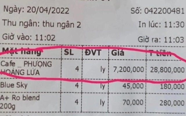 Vụ 4 ly cà phê tại Bảo Lộc có giá 28,8 triệu đồng: Chủ quán tự in hóa đơn rồi đăng tải lên MXH Ảnh 2
