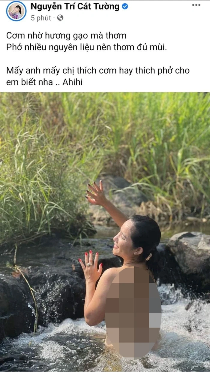 Hình ảnh táo bạo của nữ MC gây tranh cái trước đó không lâu.