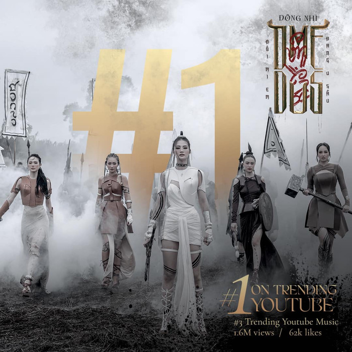 Sau 42h phát hành, sản phẩm đã chính thức đạt #1 trending thịnh hành trên Youtube 