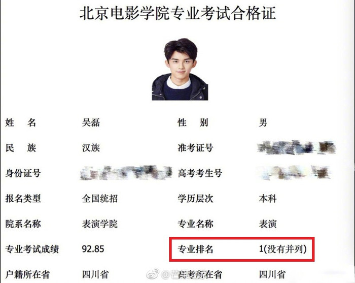 Thành tích thi ấn tượng của Ngô Lỗi khiến nhiều người phải thán phục. 