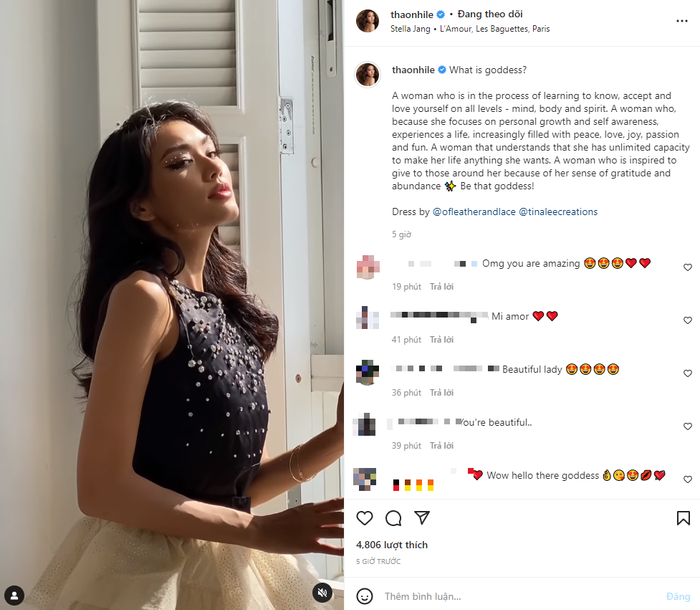 Bài đăng đầy tâm trạng của Thảo Nhi Lê.
