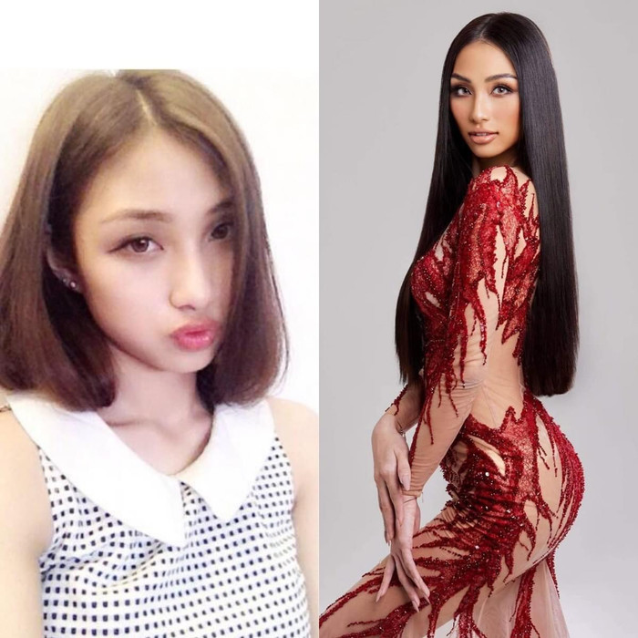 Ảnh bên trái là Ngọc Mint trong trẻo, bên phải là Bảo Ngọc nóng bỏng. Thời gian không làm nhan sắc người đẹp thay đổi mà chỉ làm nó chuyển hoá từ dạng này sang dạng khác. Đường nét sắc lẹm vẫn giữ nguyên theo thời gian.