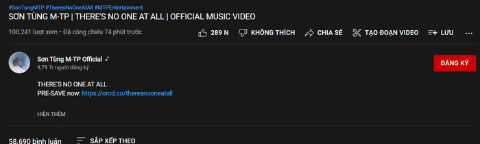 There Is No One At All của Sơn Tùng sau ít giờ phát hành: View công chiếu thảm tệ, sức nhiệt giảm rõ? Ảnh 3