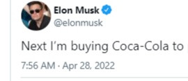 Dòng trạng thái của Elon Musk được đăng tải. (Ảnh: Bloomberg).