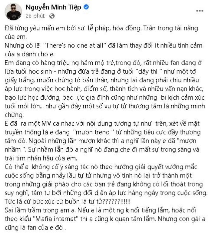 Một đàn anh lên tiếng khuyên nhủ Sơn Tùng: 'Mình sai mình biết sửa sẽ luôn kịp em ạ' Ảnh 1