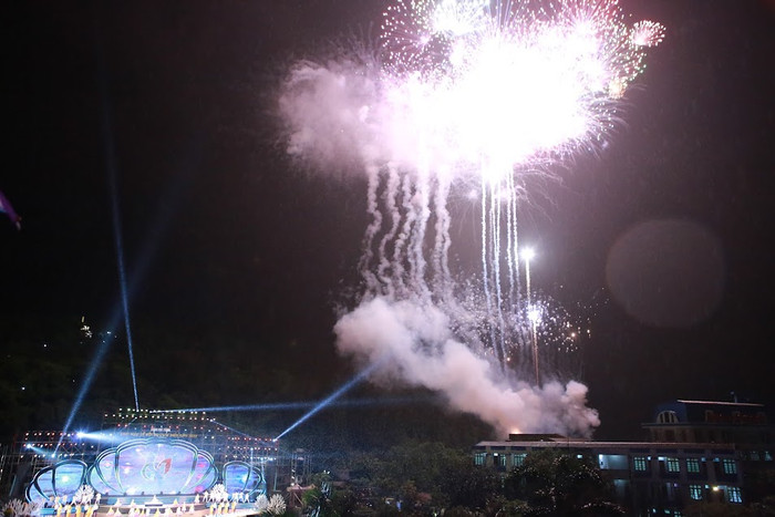 Màn pháo hoa rực rỡ trong đêm.