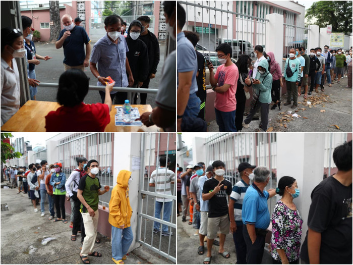 Khán giả TPHCM xếp hàng từ sáng sớm để nhận vé xem HAGL thi đấu. Ảnh: HAGL