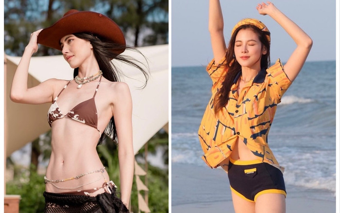 Quẩy style biển của bộ đôi bạn thân: Mai Davika 'bad girl' hở bạo, Baifern Pimchanok 'kín trên bít dưới' Ảnh 2