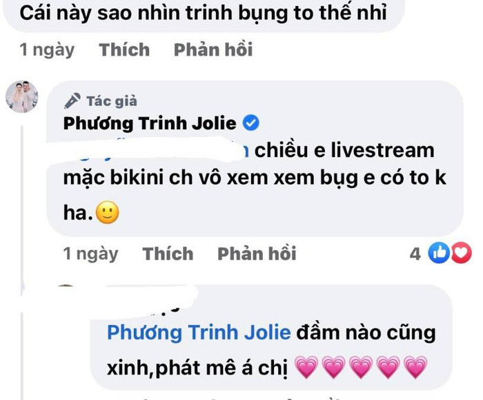 Phương Trinh Jolie phủ nhận chuyện mang bầu.