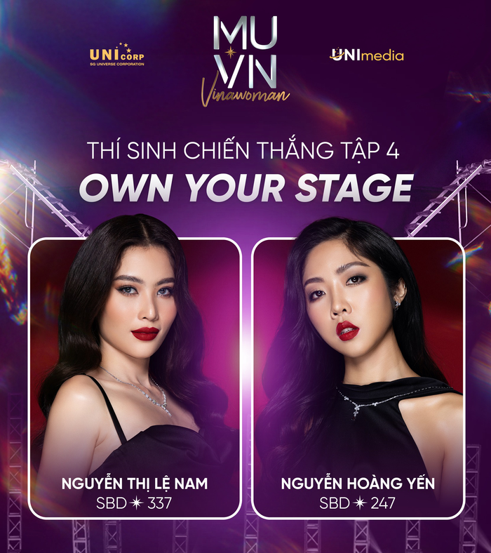 Và người thắng cuộc của tập 4 chính là chiến thần 'nhai mic' Nguyễn Hoàng Yến và người đẹp Nguyễn Thị Lệ Nam. 