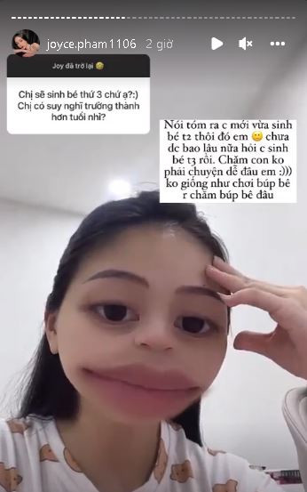 Joyce Phạm khẳng định việc chăm sóc con không hề đơn giản