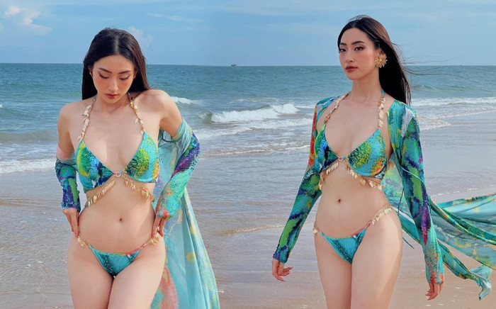 Lương Thùy Linh khiến fan 'xịt máu mũi' với vóc dáng đẹp như thiên thần nội y Ảnh 2