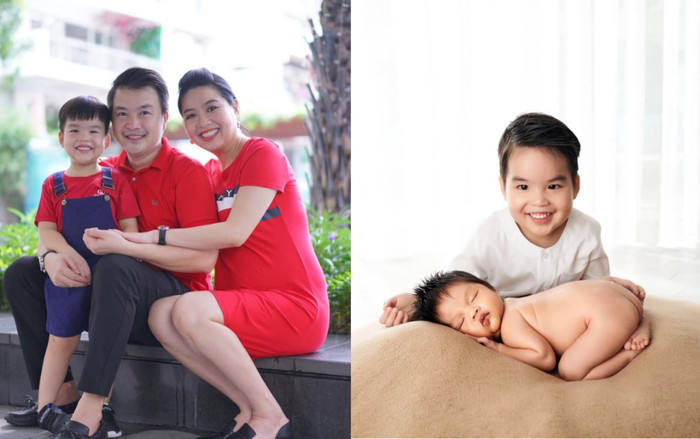 Diễn viên Lê Khánh khoe ảnh hai nhóc tỳ giống bố như đúc, thắc mắc hỏi chồng: 'Còn phiên bản của em đâu?' Ảnh 2