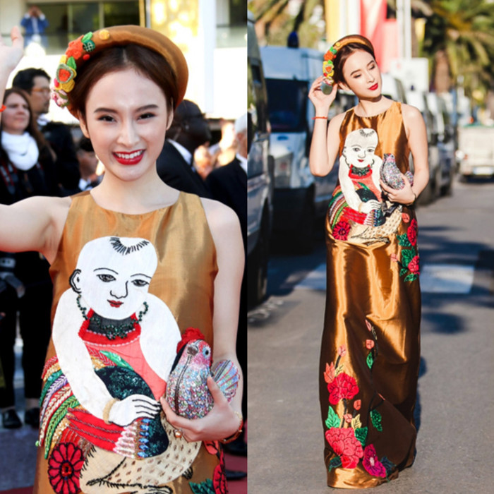 Bộ trang phục 'Vinh hoa' được mỹ nhân Taxi Em Tên Gì diện trên thảm đỏ LHP Cannes 2016.