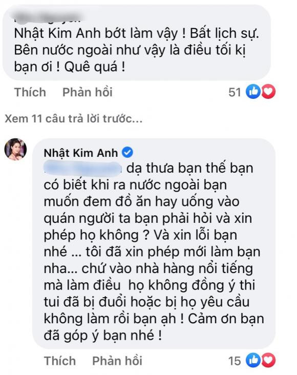Cách cư xử của Nhật Kim Anh khiến dân tình không khỏi ngưỡng mộ.