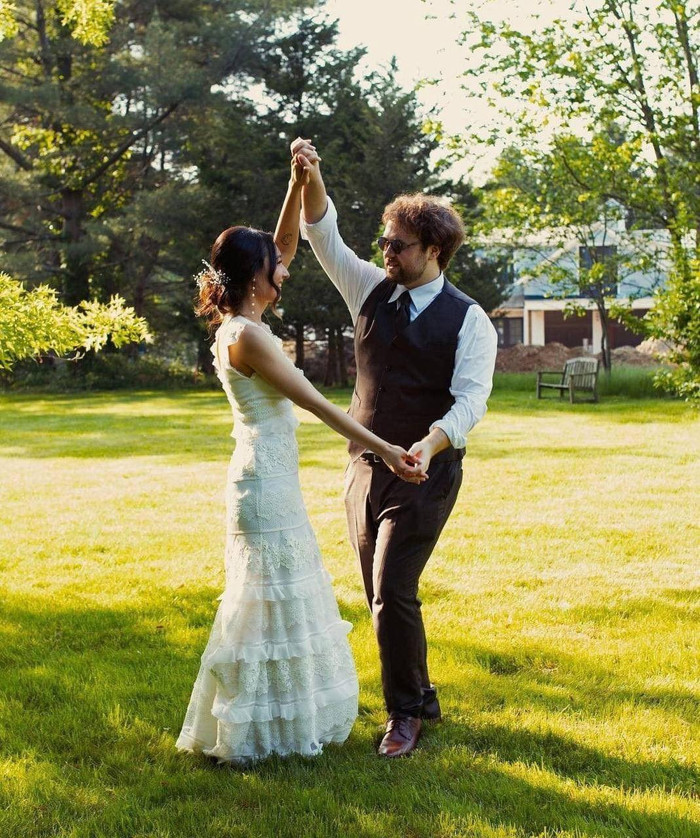 Anna Trương và chồng.