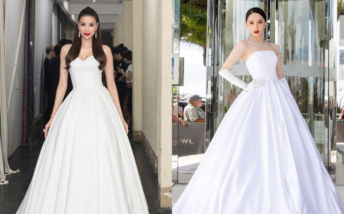 Góc hoa hậu đụng hàng: Cùng diện đầm trắng, Hương Giang ở Cannes khó đọ lại 'hoa hậu quốc dân' Phạm Hương Ảnh 2