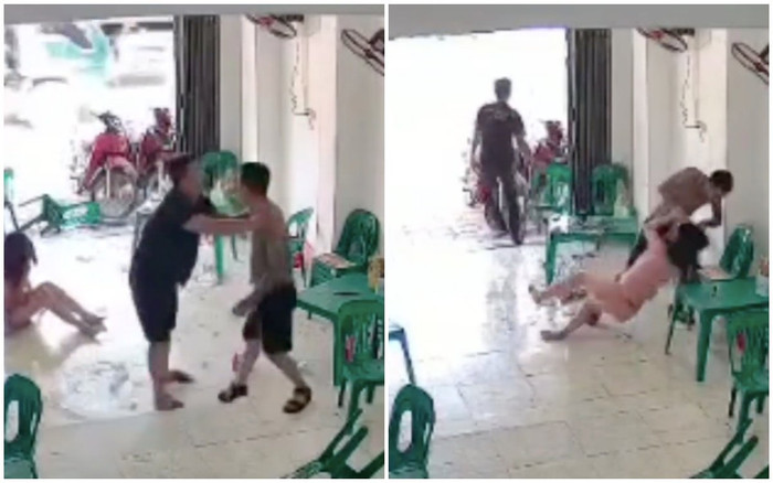 Người đàn ông áo đen có can ngăn nhưng không can ngăn quyết liệt.