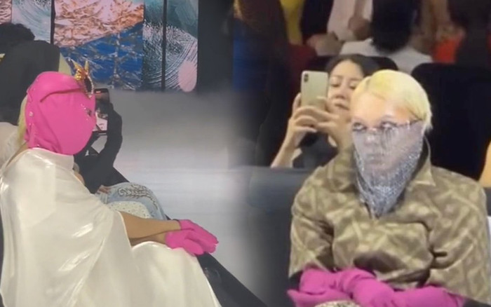 Hết liếc xéo Khánh Vân, Phạm Thoại trùm kín người từ đầu đến chân dự show thời trang Ảnh 2