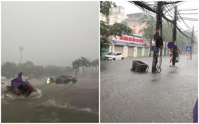 Sau cơn mưa cực lớn kéo dài, nhiều con phố tại Hà Nội chìm sâu trong nước Ảnh 2