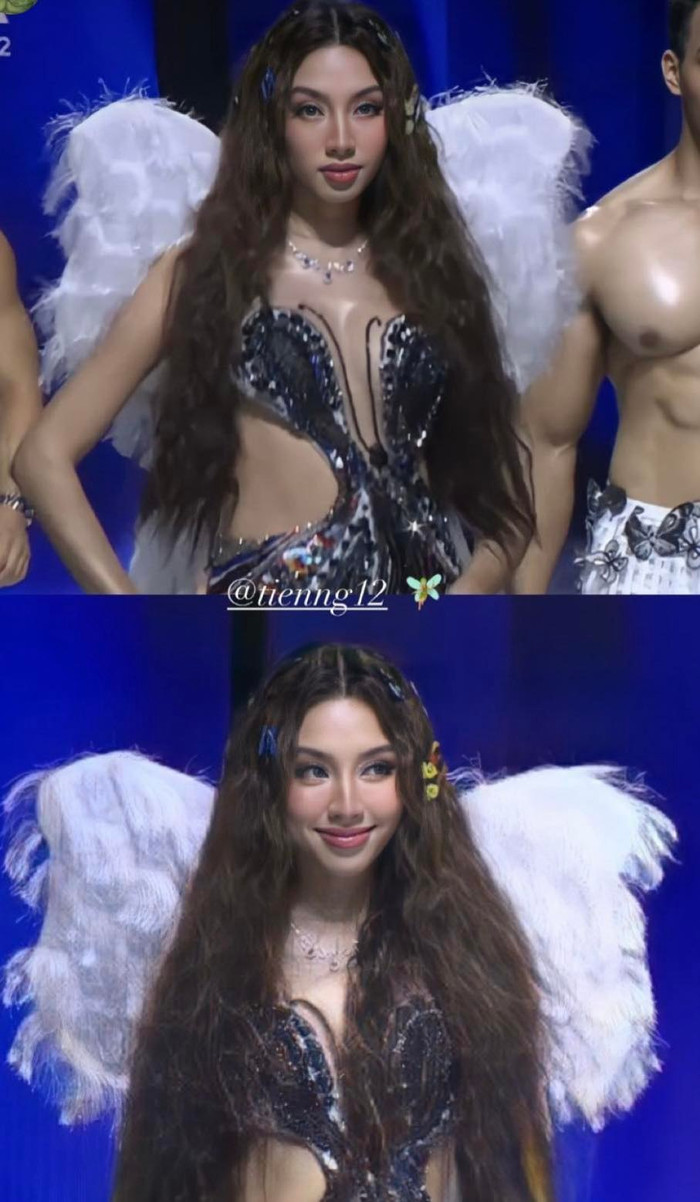 Cô tự tin sải bước trên sân khấu với màn catwalk chuyên nghiệp.