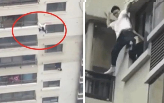 Clip: 'Người nhện' tay không leo xuống tòa nhà chọc trời khiến ai nấy 'thót tim' Ảnh 2