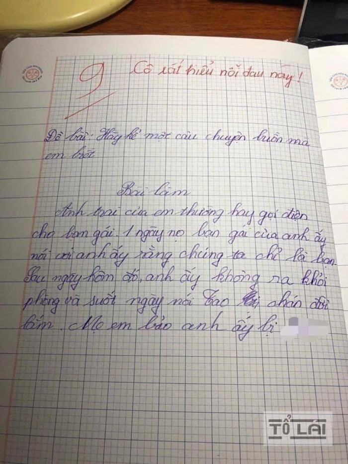 Bài văn 9 điểm của một học sinh tiểu học khiến cộng đồng mạng xôn xao. 