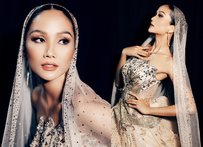 Hình ảnh của H'Hen Niê trong bộ váy cưới khiến công chúng đặt câu hỏi:' Không biết nếu trong ngày cưới thì visual của H'Hen Niê cũng sẽ đỉnh như thế này nhỉ?'.