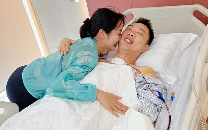 Chồng gặp biến cố sức khỏe vì khối u tuyến giáp, Ốc Thanh Vân thở phào bên giường bệnh sau ca phẫu thuật Ảnh 2