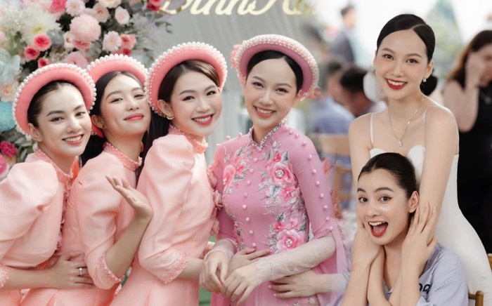 Dàn người đẹp bê tráp xinh như hoa trong lễ đính hôn của Top 5 Hoa hậu Việt Nam Phương Quỳnh Ảnh 2