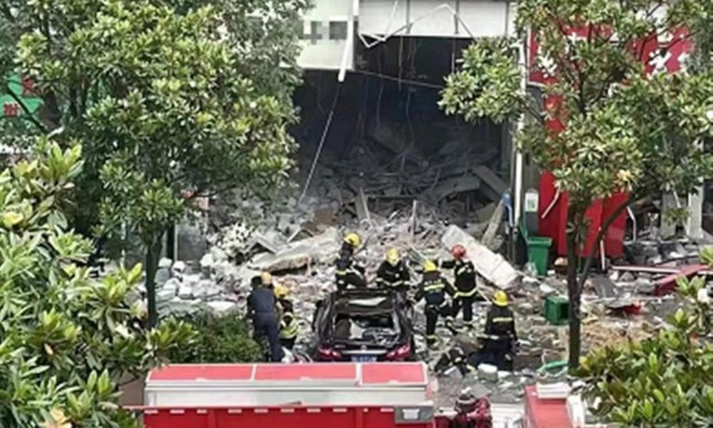 Hiện trường vụ nổ quán mì.