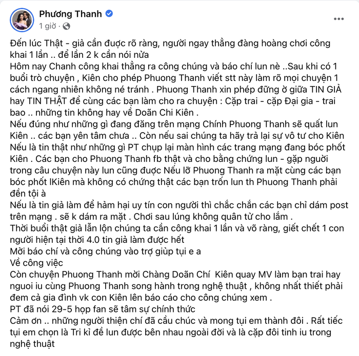 Netizen 'ném đá' Phương Thanh 'giả vờ yêu' trai trẻ để PR, nữ ca sĩ đanh thép 'phản pháo' Ảnh 2