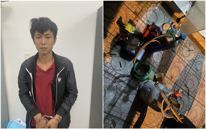 Nam thanh niên xịt sơn đỏ lên camera, phá trụ ATM để trộm tiền Ảnh 2