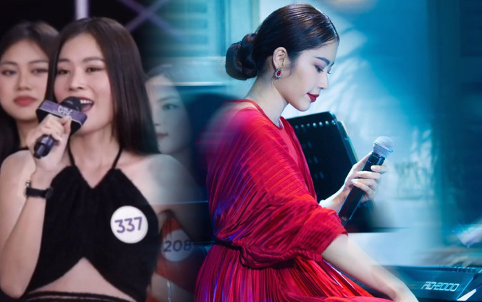 Trổ tài ca hát tại Miss Universe Việt Nam, giọng hát của Nam Anh thế nào so với Nam Em? Ảnh 2