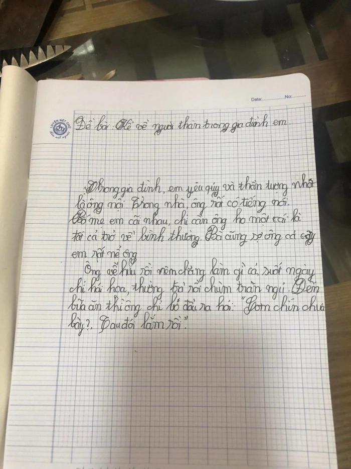 Một bài văn khác của học sinh tiểu học khiến ai ai cũng phải bật cười khi đọc vì sự hồn nhiên.