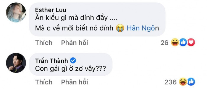 Bình luận của Trấn Thành nhanh chóng được netizen 'thả haha' không ngớt.