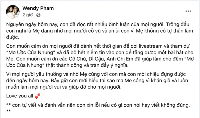 Clip: Wendy vừa khóc vừa song ca với Phi Nhung, nghẹn ngào nói lời xin lỗi mẹ vì một điều Ảnh 5