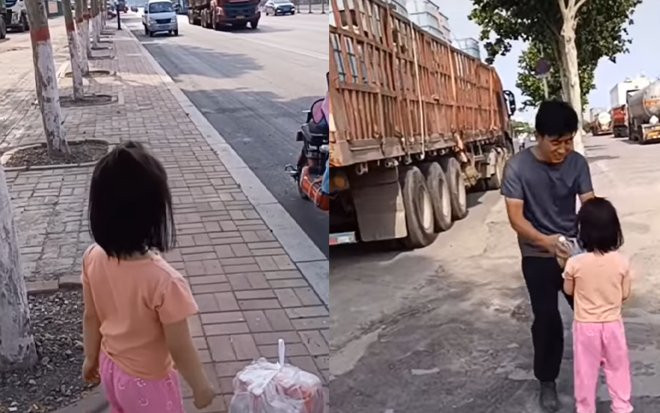 Cảm động bé gái đứng ở ven đường suốt 2 tiếng chỉ đổi lấy vài phút gặp một người đặc biệt Ảnh 2