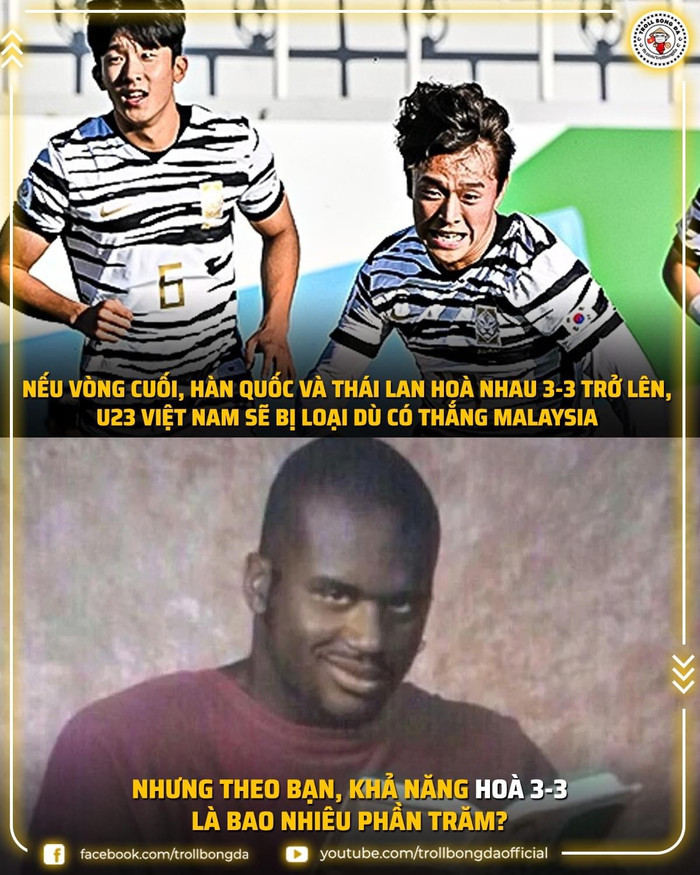 Nỗi lo U23 Việt Nam bị loại nếu Thái Lan và Hàn Quốc hoà 3-3.