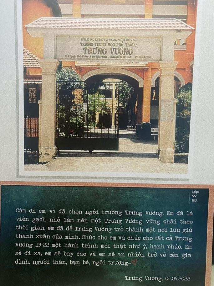 Tấm thiệp đặc biệt gửi đến các học sinh khi các em sắp rời xa mái trường&nbsp;