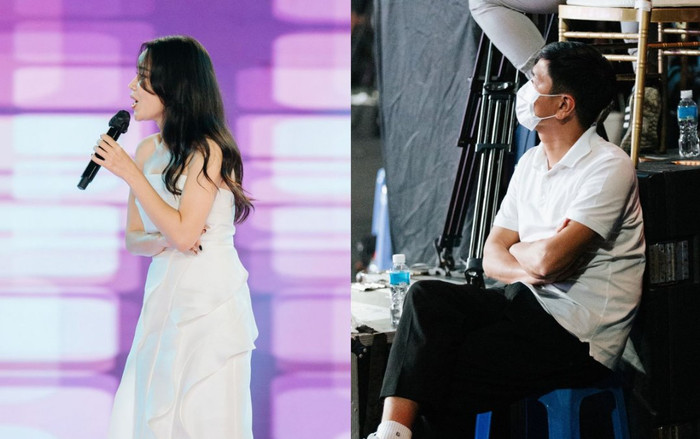 Hồ Hoài Anh tháp tùng bà xã đi hát, chăm chú quan sát Lưu Hương Giang biểu diễn Ảnh 2