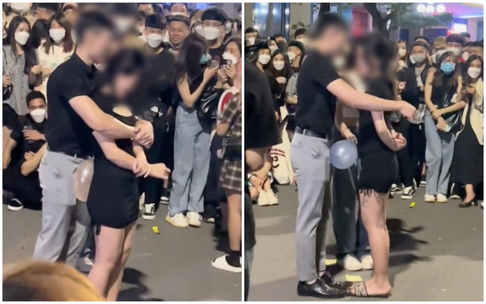 Nam thanh nữ tú vô tư chơi trò nhạy cảm giữa phố đông người netizen ngán ngẩm: 'Hay ho chỗ nào?' Ảnh 2