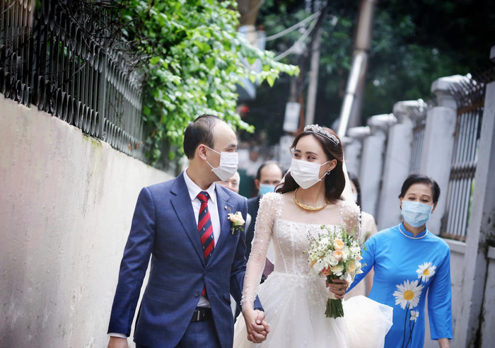 Hình ảnh Xuân Anh và Ngọc Quỳnh trong đám cưới đầy đáng nhớ