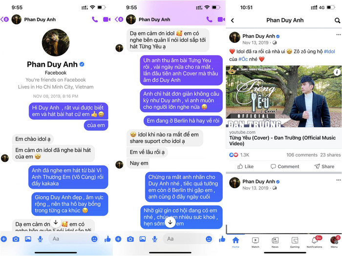  Ông bầu Hoàng Tuấn còn cung cấp thêm các đoạn tin nhắn trao đổi giữa hai bên để làm bằng chứng.