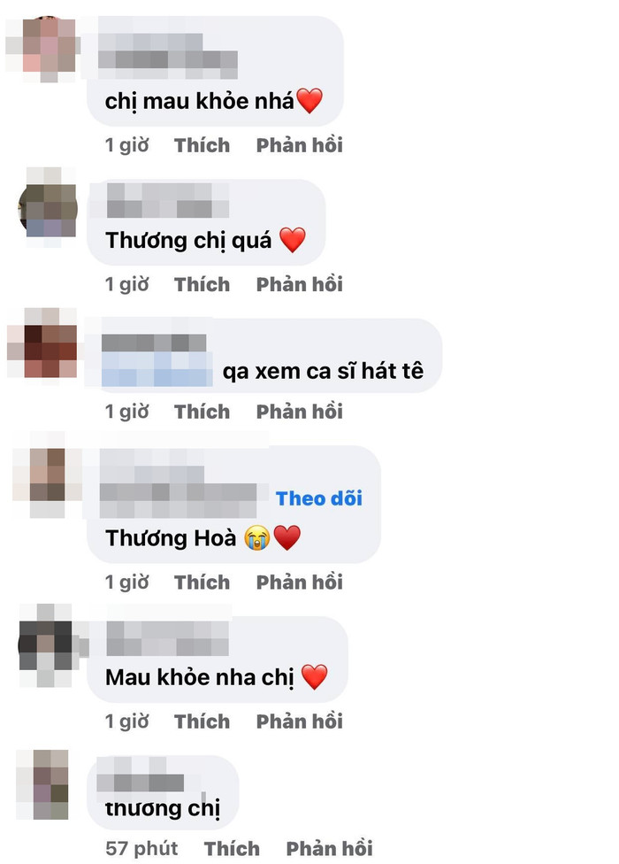 Đa số khán giả gửi lời hỏi thăm, động viên Hòa Minzy sớm hồi phục sức khỏe