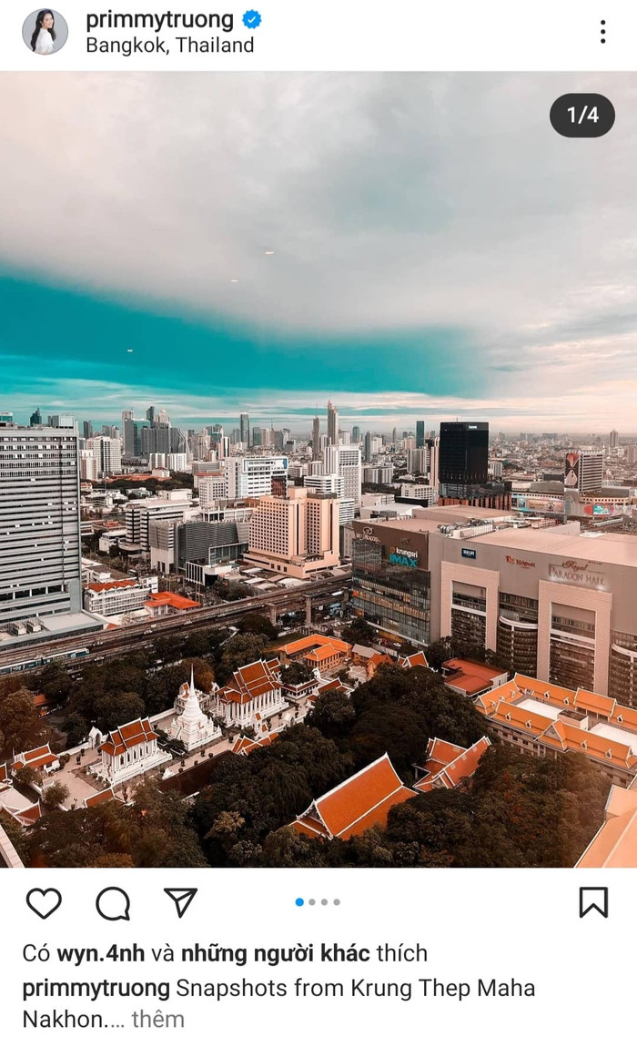 Khung cảnh đẹp rực rỡ tại Thái Lan được bà xã thiếu gia chia sẻ.