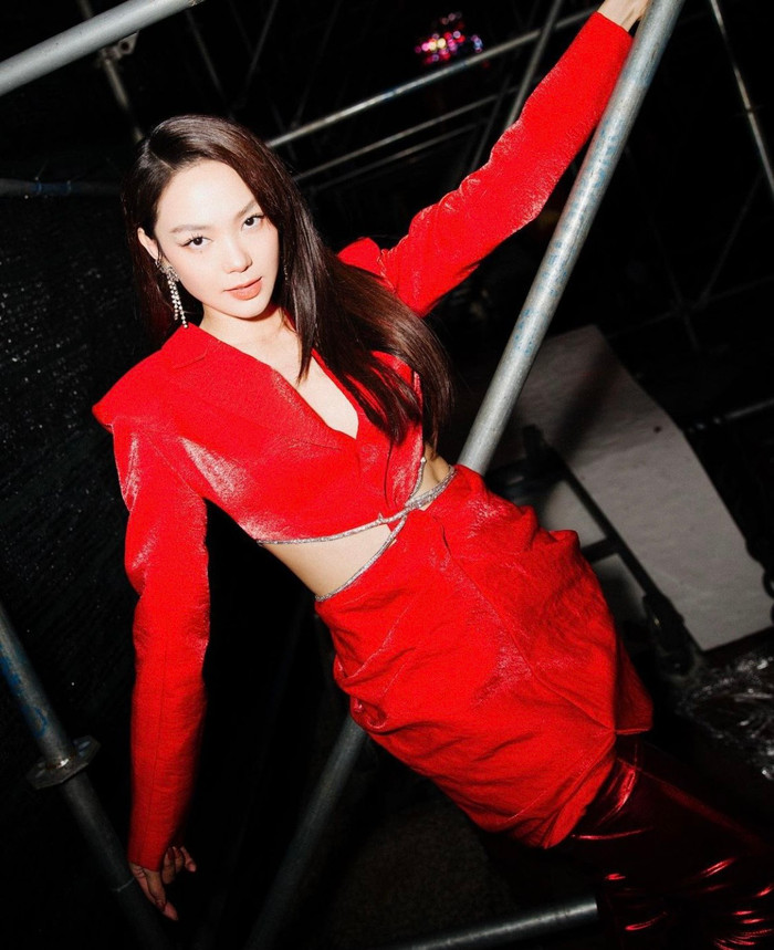 Lợi thế với vòng 2 săn chắc, nữ ca sĩ luôn biết cách chọn những bộ trang phục cắt xẻ táo bạo 'chiêu đãi' người hâm mộ.